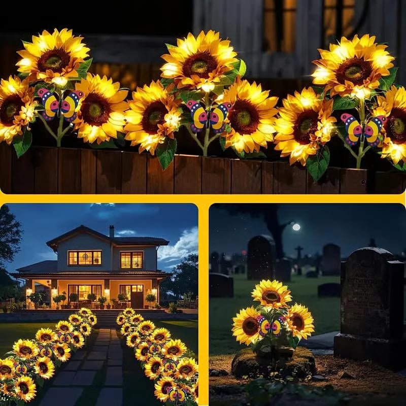 🌻Solar LED Sunflower Garden Lights, Realistic Night Glow for Yard, Lawn, Patio and Porch Decoration, Waterproof IP65