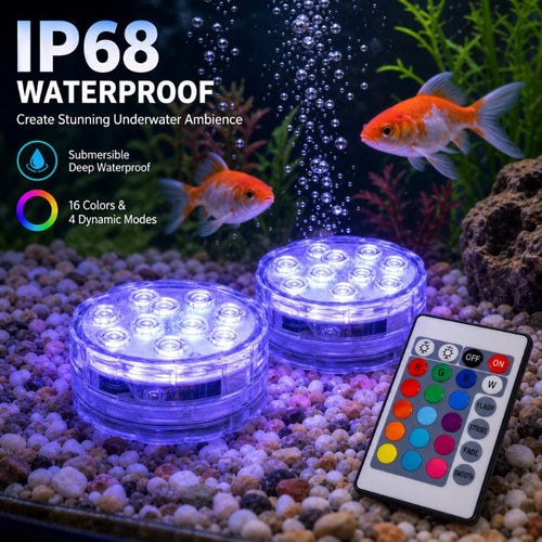 🌈 Limited-Time 50% OFF | Submersible LED Aquarium Light 🪸 16 Colors for Stunning Underwater Ambience