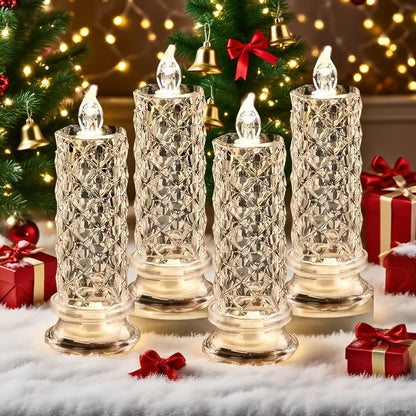 🎅Xmas Sales🔥Crystal LED Candle Set – Warm Flickering Glow for Date Nights, Parties & Home Decor