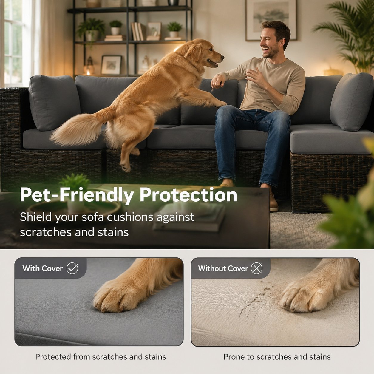🪑 49% OFF Today | Stretch Sofa Cushion Covers Set ✨ Soft Fit Covers for 4 / 8 / 12 PCS
