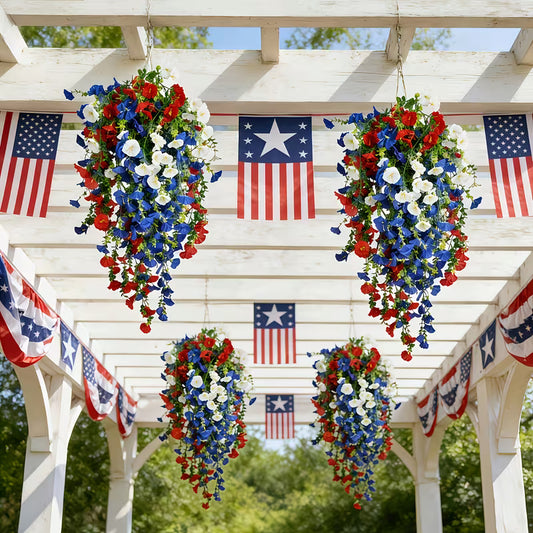 ✨July 4th Hot Sale❤️🤍💙 🇺🇸 Red, White & Blue Flowers for America’s 250th – Perfect for Porch & Party 💐