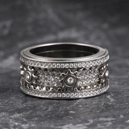 💍 Personalized Rotatable Gear Ring ✨