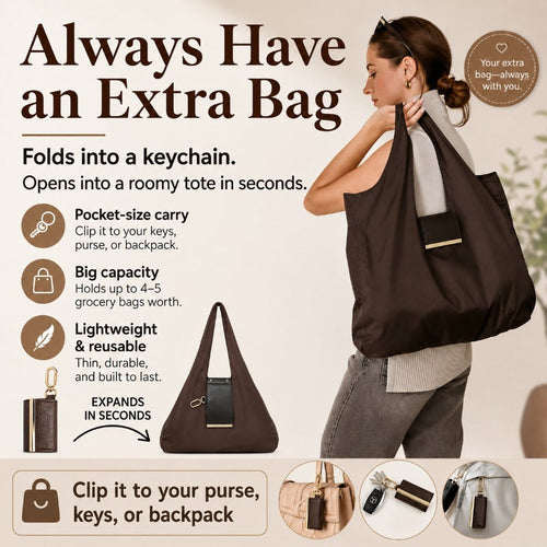 ✨Foldable Keychain Bag Reusable Grocery Bags