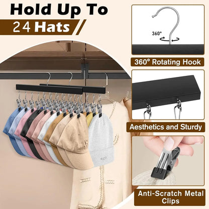 🔥HOT SALE NOW!  Wooden Clothing Organizer Hanger with 12 Stainless Steel Clips