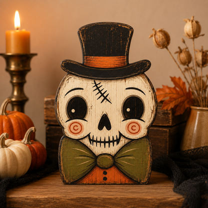 🎃 2026 Hot Sale Vintage Halloween Wooden Character Tabletop Decor 🔥