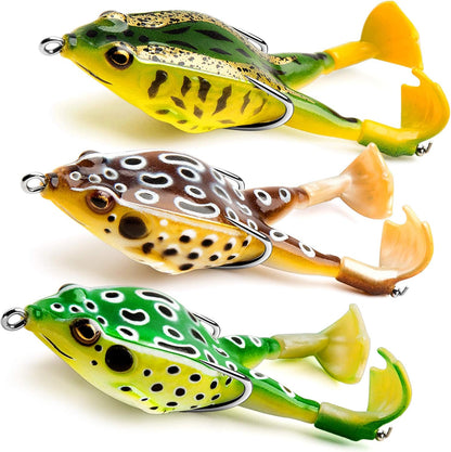 🔥 Save Over 50% Today! 🐸 Mixed-Color Weedless Frog Lures with 360° Propeller Feet