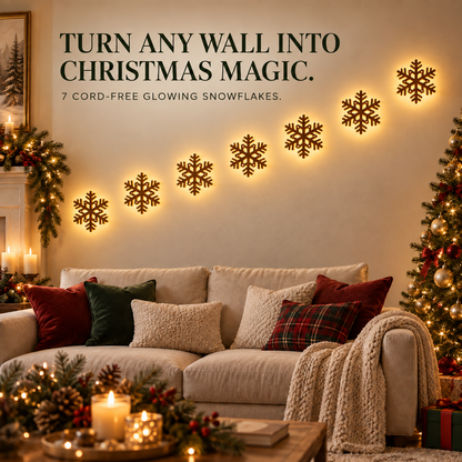🦌 7-Piece LED Reindeer Wall Décor – Cordless Remote-Controlled Christmas Glow