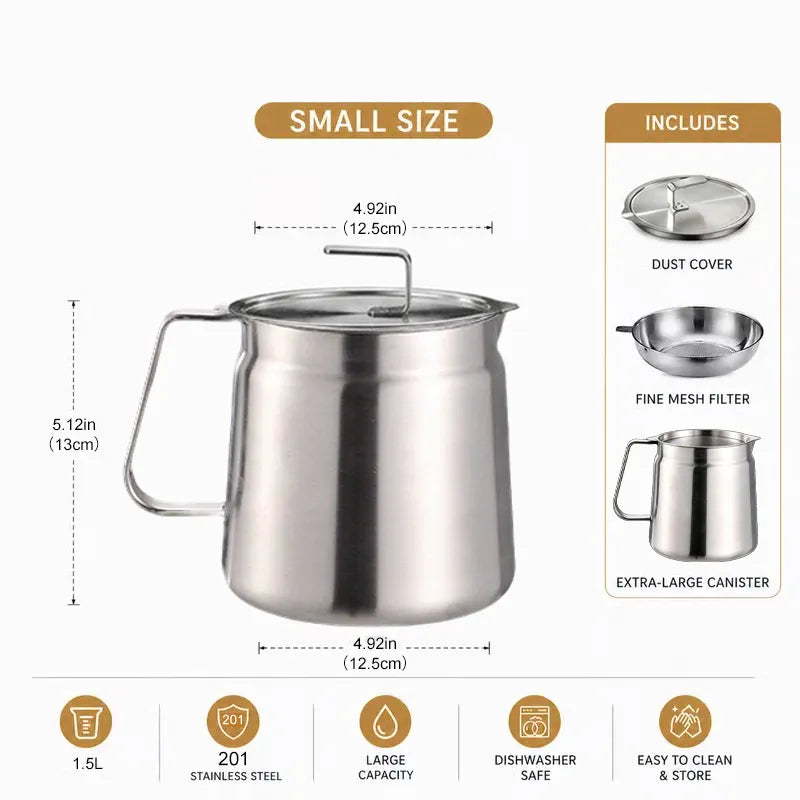 🔥 Hot Sale 50% OFF | 🍟 Stainless Steel Deep Fryer Pot | Fry, Strain & Store Oil with Ease