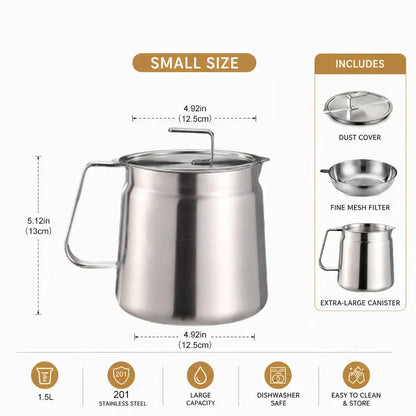 🔥 Hot Sale 50% OFF | 🍟 Stainless Steel Deep Fryer Pot | Fry, Strain & Store Oil with Ease