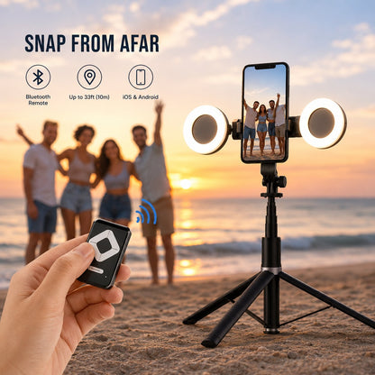 🔥48% Off📱6-in-1 Wireless Selfie Stick with Dual Fill Lights
