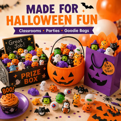 🎃 Halloween Mochi Squishy Toys – Spooky-Cute Mega Pack for Parties & Goodie Bags 👻✨