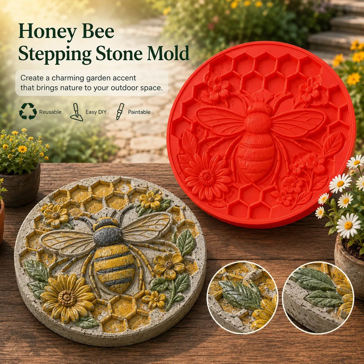 Limited Time Offer SAVE 50%🔥Reusable Sunflower Stepping Stone Mold