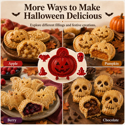 🎃 8-Piece Halloween Mini Hand Pie Mold Set – Spooky Pastry Cutters & Presses
