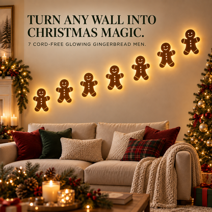 🦌 7-Piece LED Reindeer Wall Décor – Cordless Remote-Controlled Christmas Glow