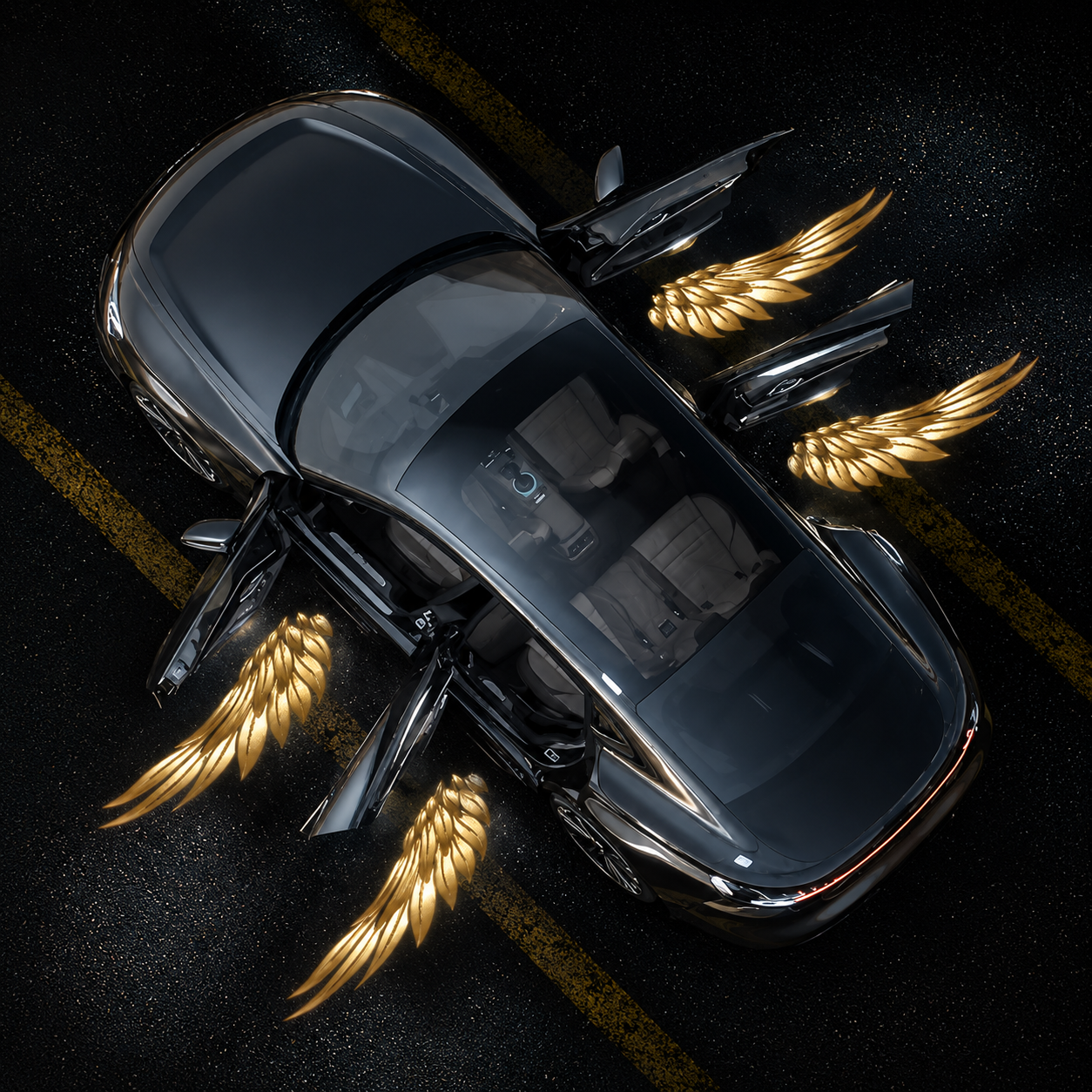 LED Light Car Angel Wings