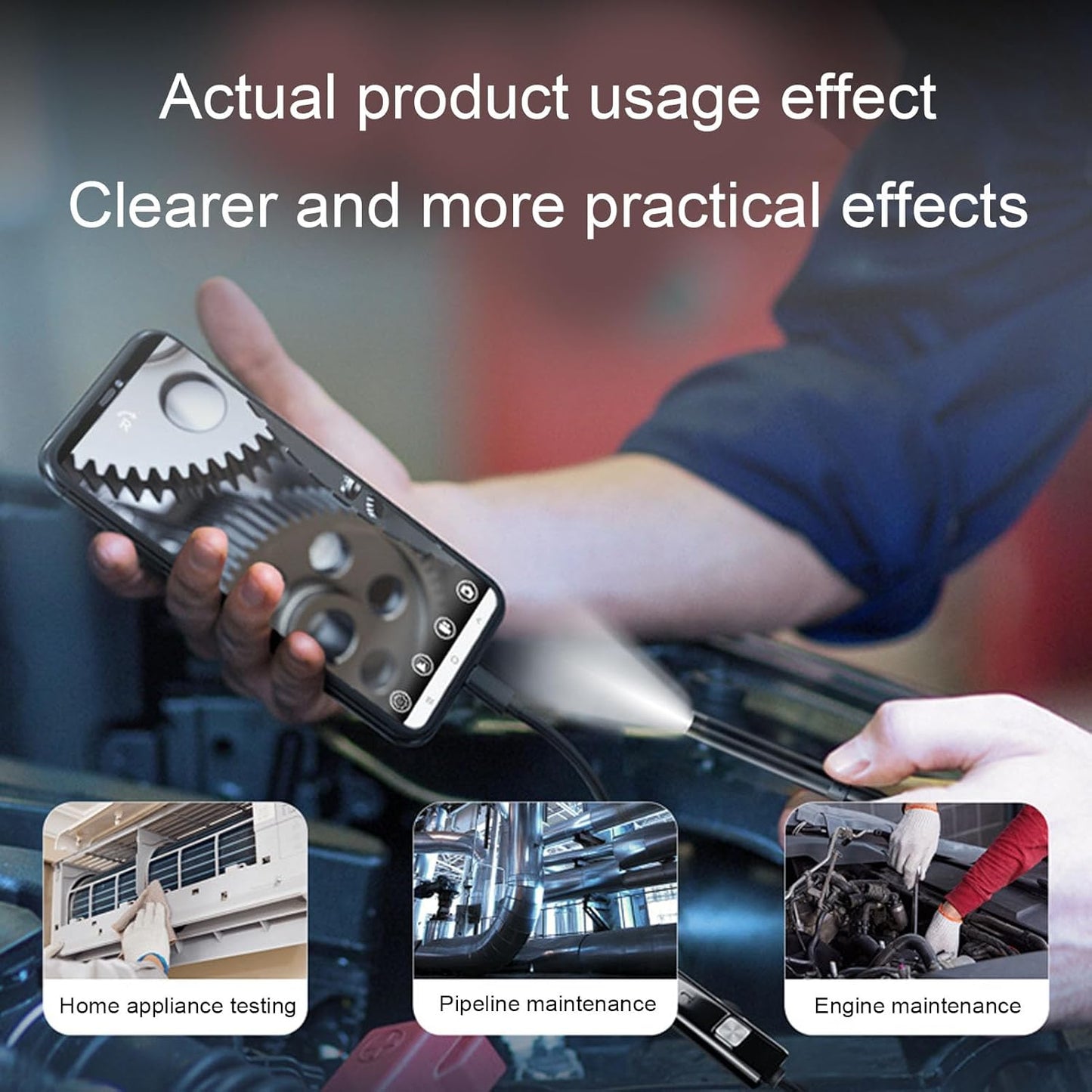 🔎 Plug-and-play endoscope camera – Compatible with Android、Windows、Mac(not applicable to Apple systems)
