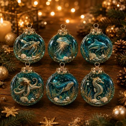 🌊🐢Ocean Wonders Christmas Ornament Collection | ✨Discover A World Beneath The Waves