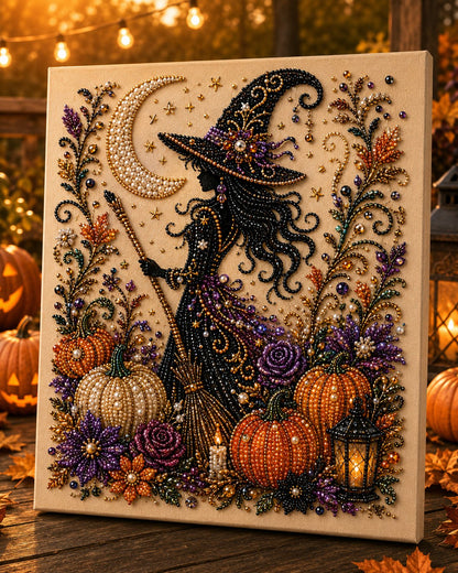 👻✨ Halloween Sparkling Pearl Art DIY Kit 🎃💎 – Create, Decorate & Display 🖼️🧡
