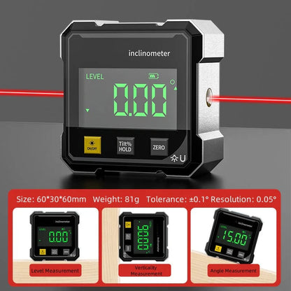 ⚡️ 4-Side Magnetic Digital Angle Gauge with Laser 🧲