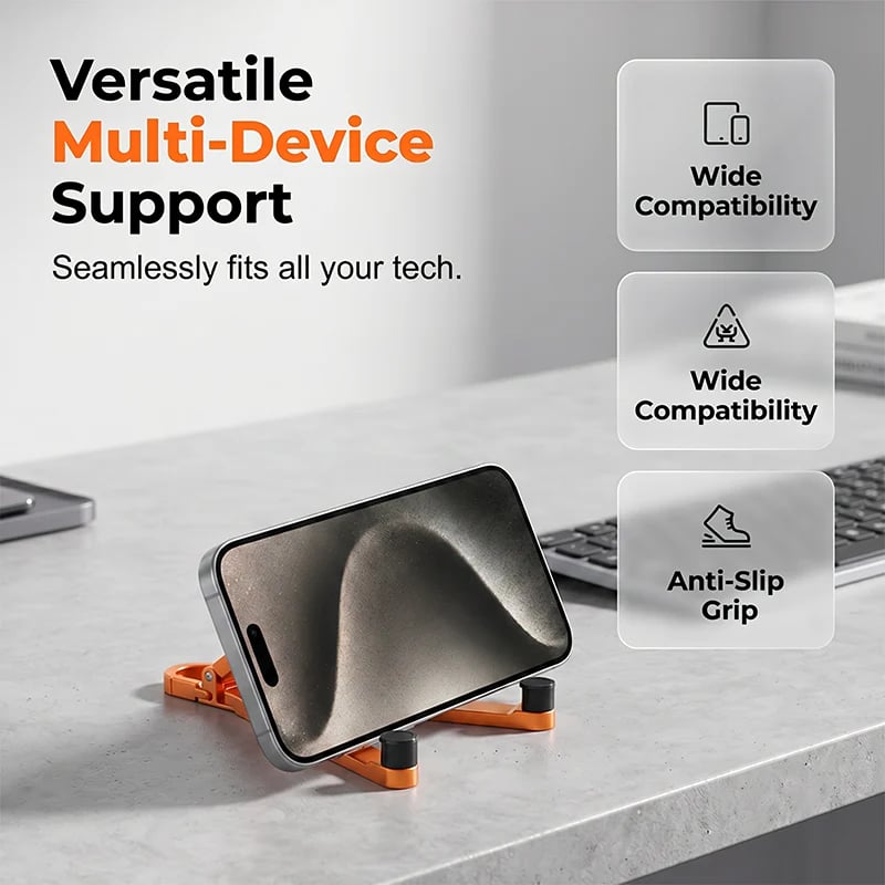 Mini Aluminum Phone Stand Keychain Foldable Desktop Holder