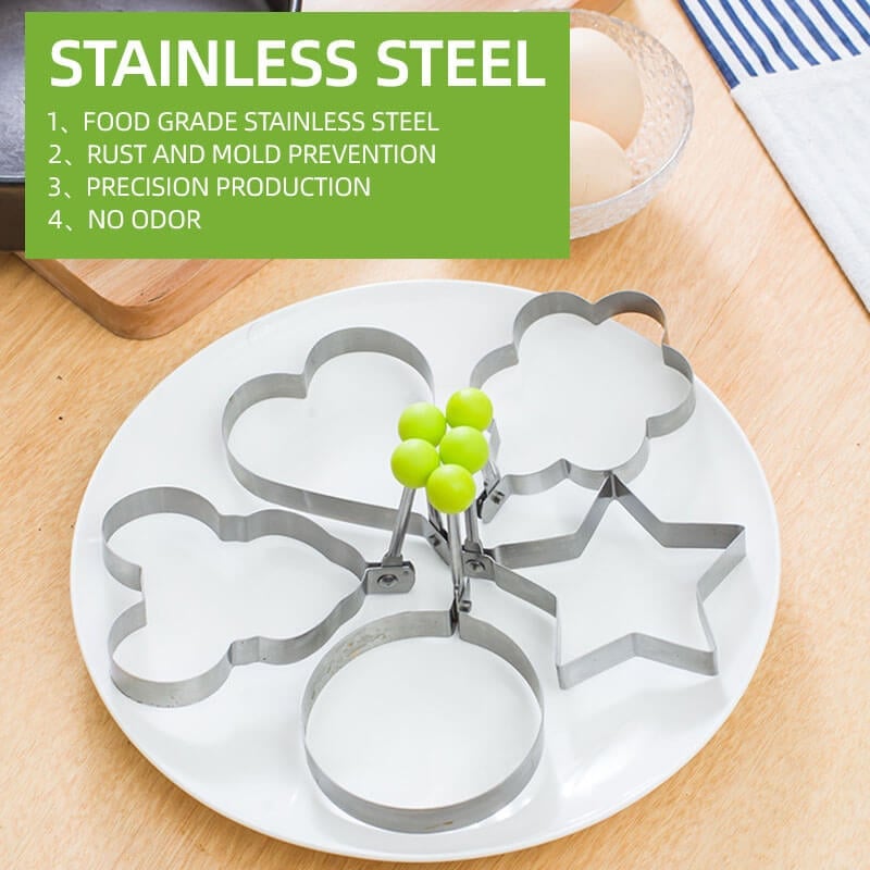 🍳 Premium Stainless Steel Egg Rings Molds – Easy Shaping for Perfect Breakfasts