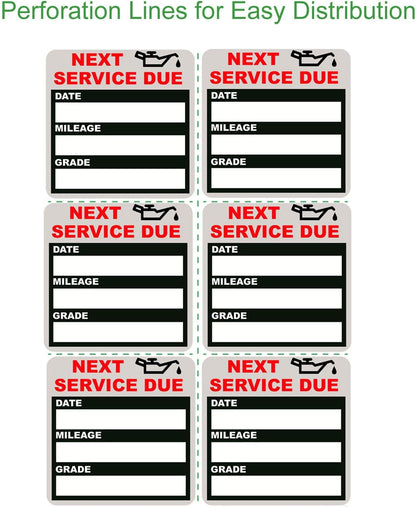 Oil Change Stickers Static Cling, 100pcs 2x2 Inches