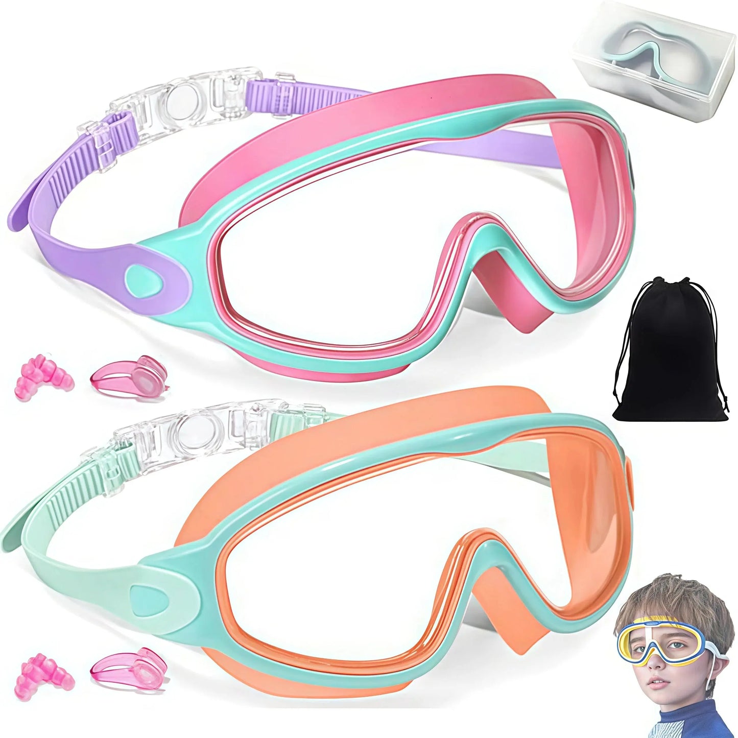 🔥 Season Hot Seller! Summer Must-Have 2-Pack Kids Swim Goggles 🏊‍♂️