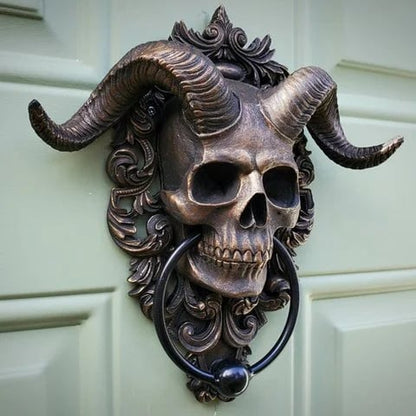 😈Baphomet Horned God Skull Hanging Door Knocker
