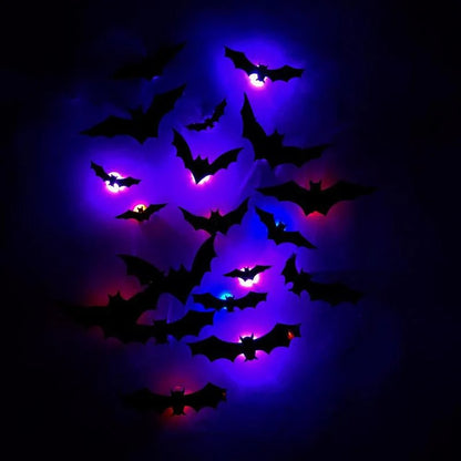 12Pcs 3D Bat Design LED Decoration