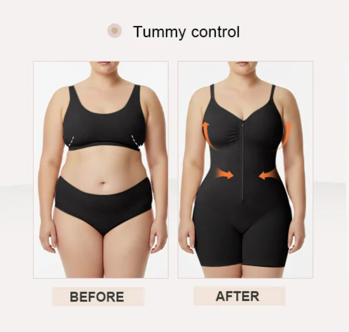 💃 Women's Zip-Front Shapewear Bodysuit – Tummy Control & Waist Sculpting🔥