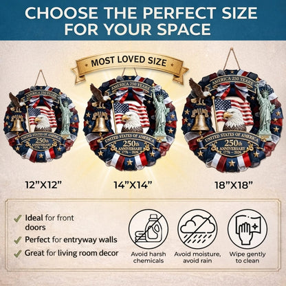 America 250th Anniversary Patriotic Door Sign