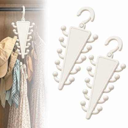 Space-Saving 12-Hook Rotating Closet Organizer