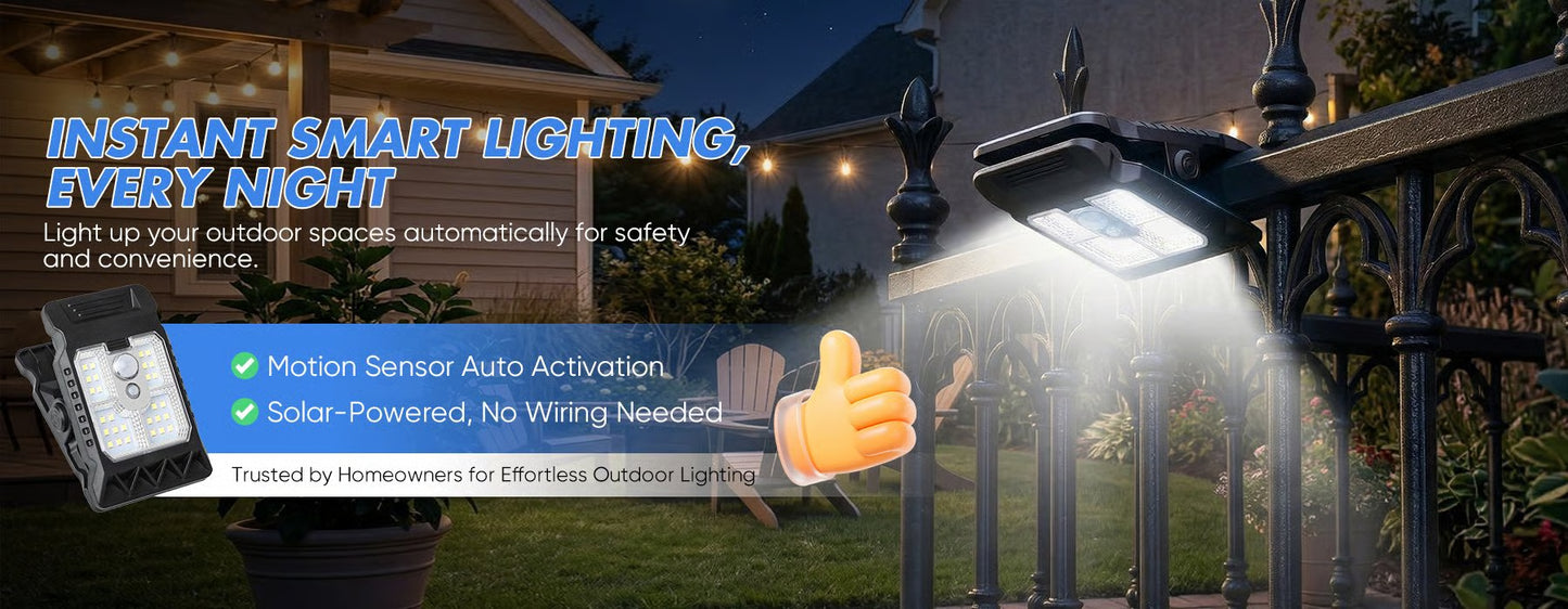 ☀️Solar Clip Light with Motion Sensor💡