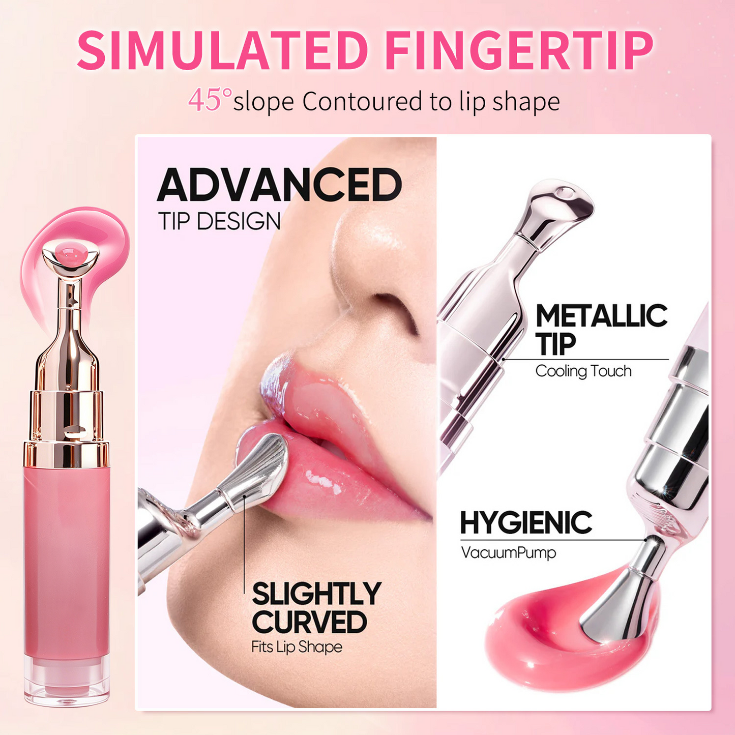 💄Mirror-Finish Lip Gloss Serum with Metal Massage Applicator💋