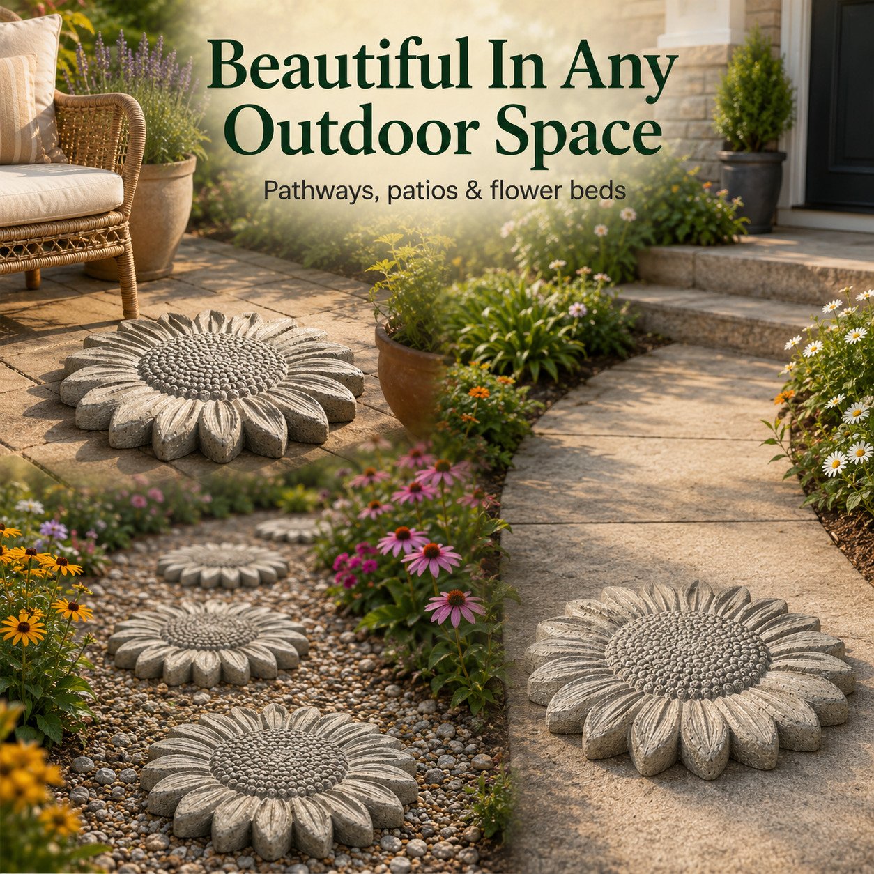 Limited Time Offer SAVE 50%🔥Reusable Sunflower Stepping Stone Mold