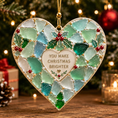 🔥Last Day 50% OFF 🎄 Sea Glass Christmas Blessing Ornaments