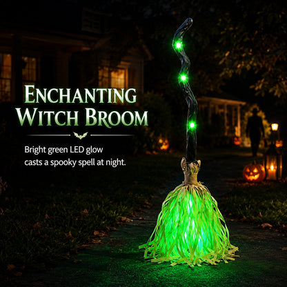 ✨ Magic Animated Witch Broom Halloween Decoration