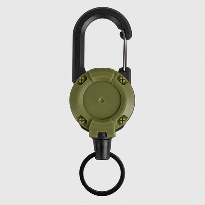 🔑Retractable Carabiner Keychain – 65cm steel lanyard, 100,000 pull cycles. Lightweight & sturdy.