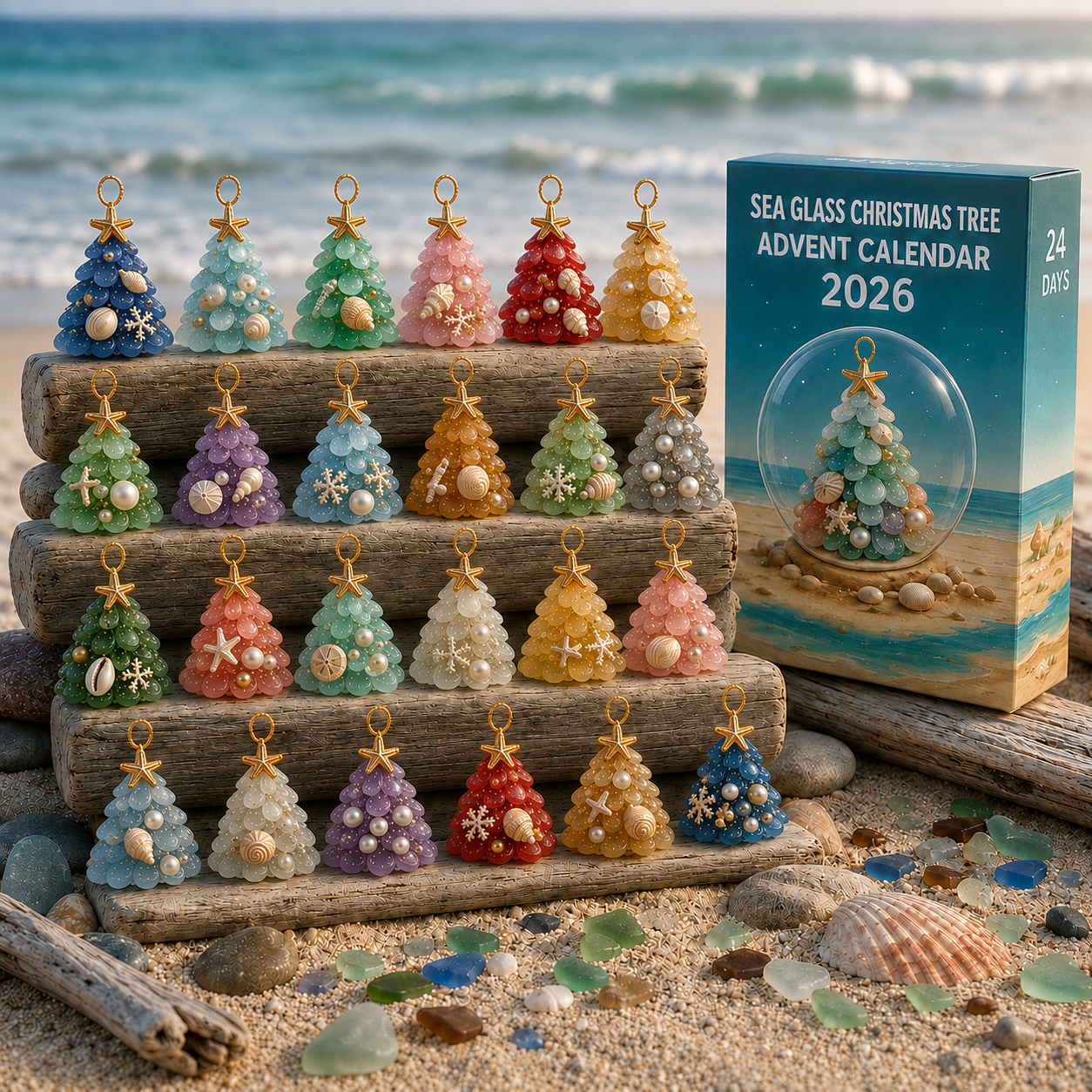 🌊 Mystery Coastal Christmas Tree Advent Calendar– A Magical Surprise in Every Box 🎄✨