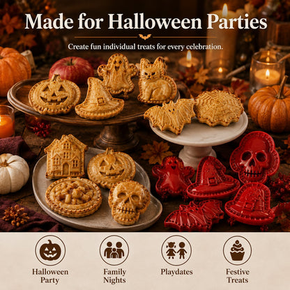 🎃 8-Piece Halloween Mini Hand Pie Mold Set – Spooky Pastry Cutters & Presses