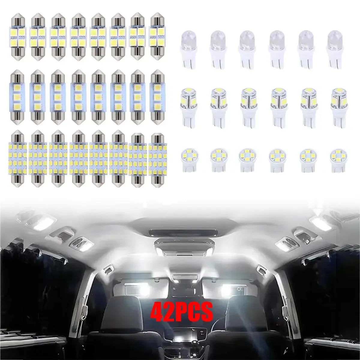 🔥70 & 42 Pcs Interior Car Light Kit