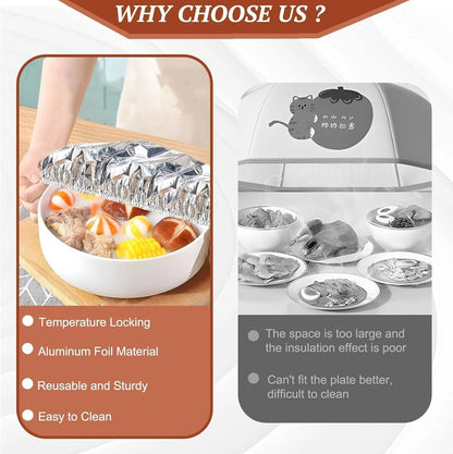 🔥🍲Reusable Aluminum Foil Food Cover – Keeps Meals Warm, Fresh & Protected