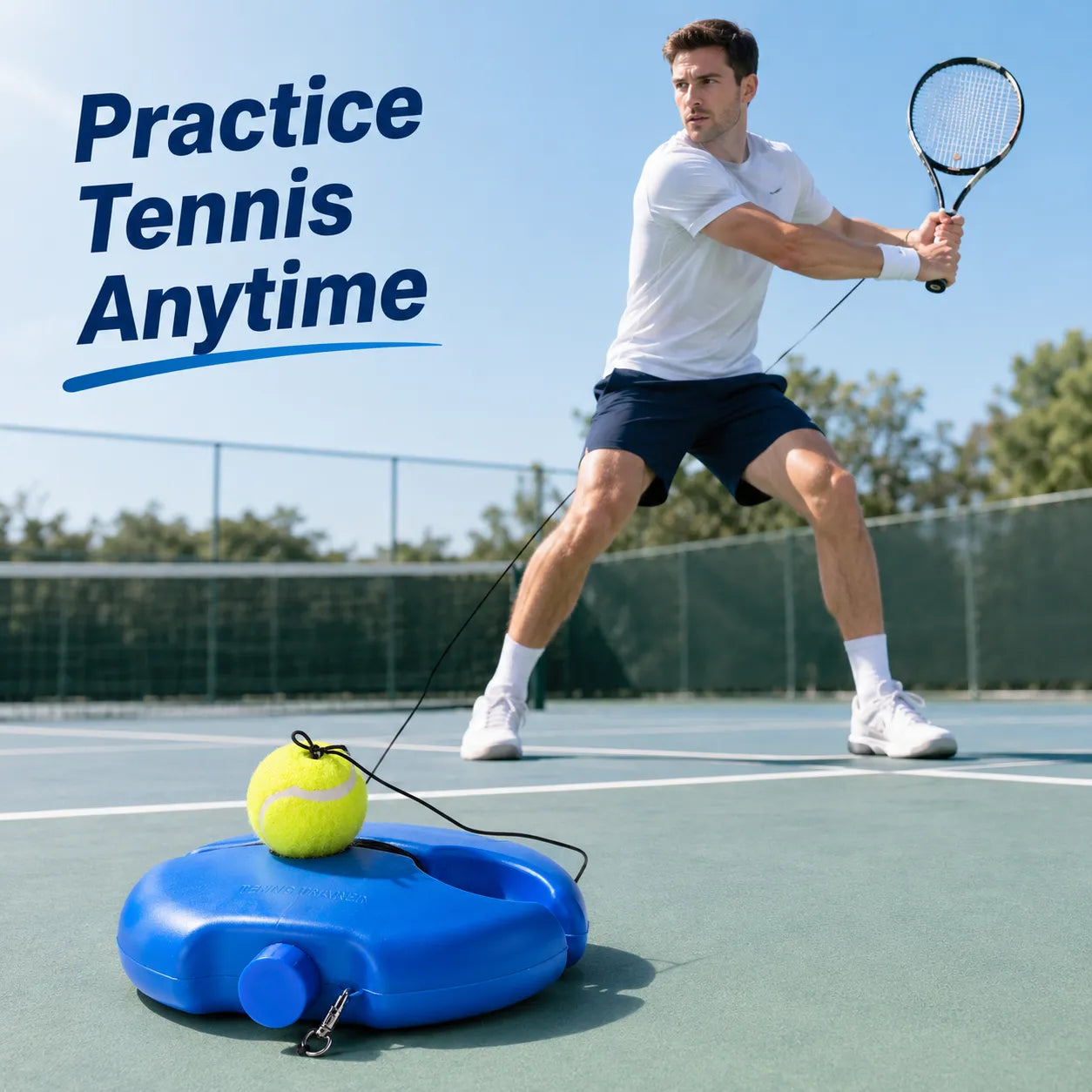 🎾 Solo Tennis Trainer With Round Base