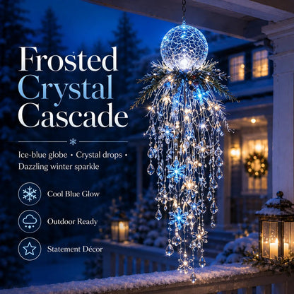🔥Crystal Cascade Christmas Light– Hanging Snowflake & Crystal LED Porch Décor ✨❄️