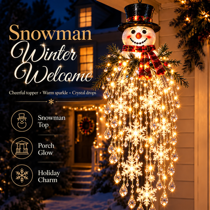 🔥Crystal Cascade Christmas Light– Hanging Snowflake & Crystal LED Porch Décor ✨❄️