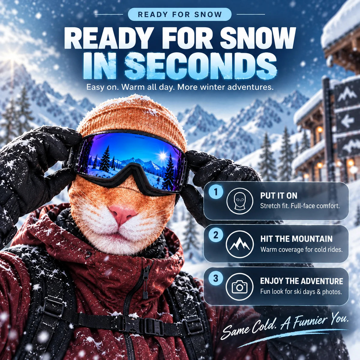⏰ Last Day 50% Off 🐱Funny Animal Ski Mask-The Funniest Winter Balaclava✨