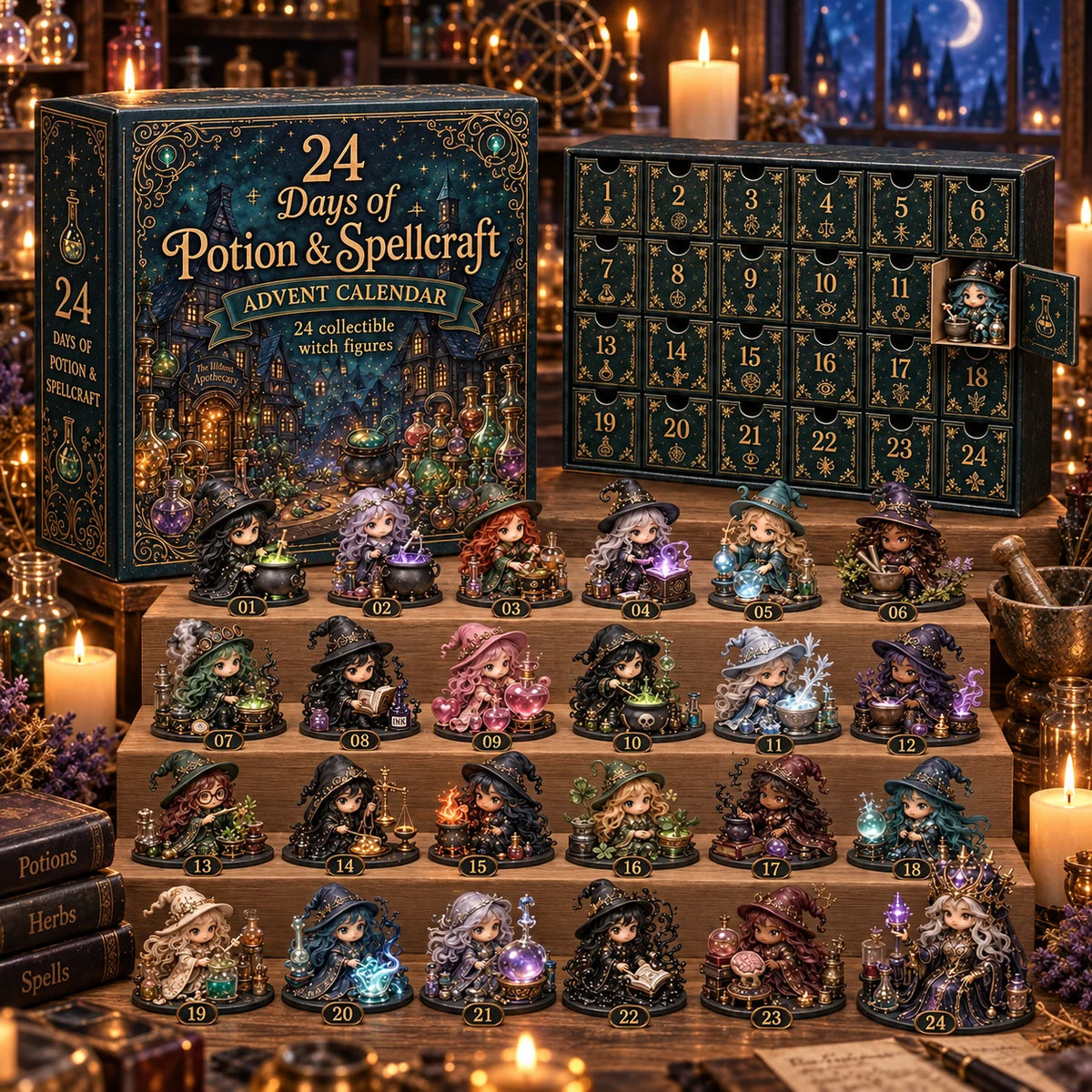 🧙‍♀️24 Days Of Witchy Surprises Advent Calendar | 24 Unique Collectible Witches with Magical Themes