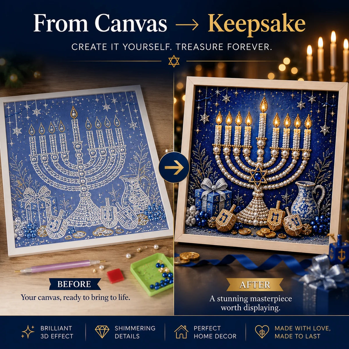 🎁🕎 Hanukkah Pearl Art Kit — Create, Craft & Celebrate!
