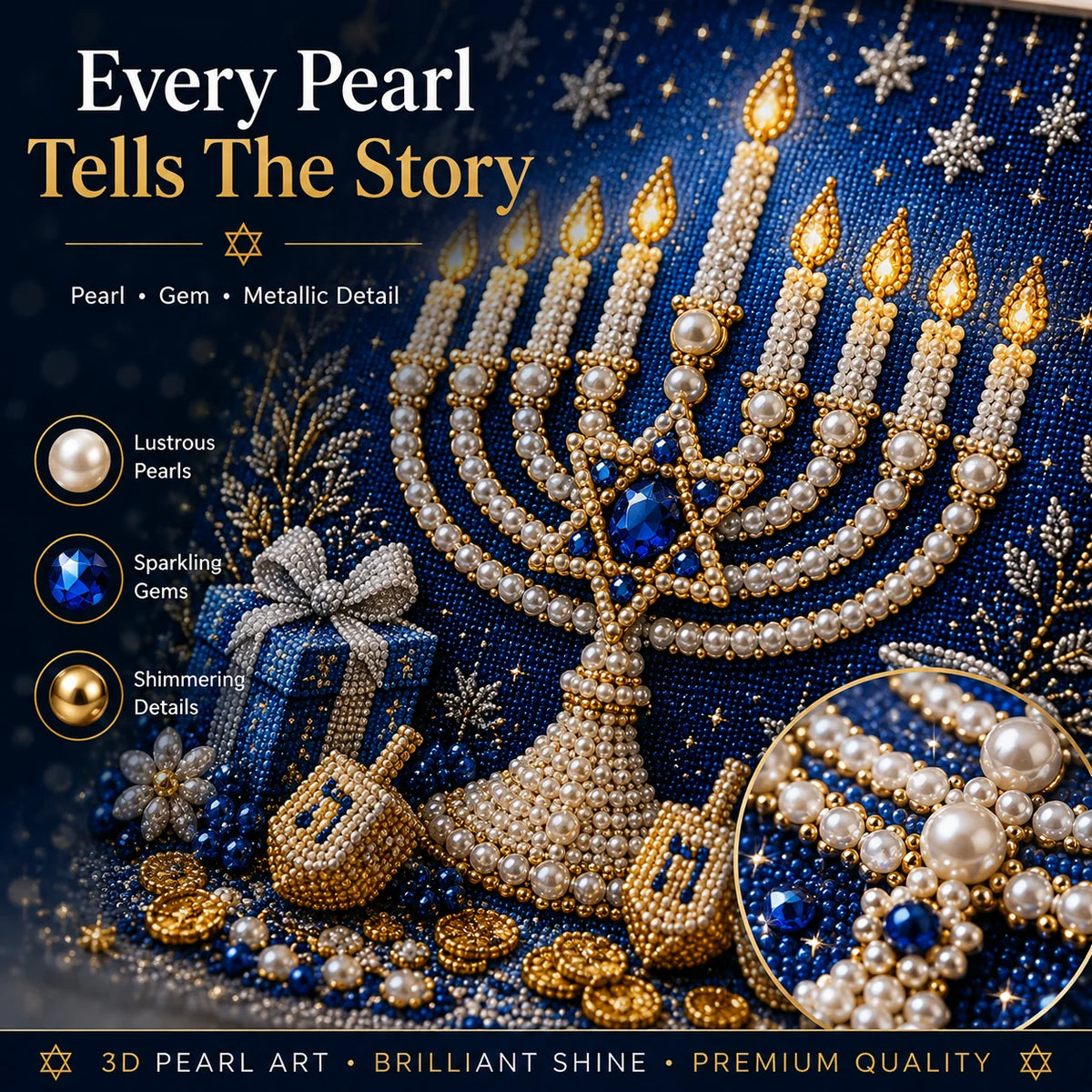 🎁🕎 Hanukkah Pearl Art Kit — Create, Craft & Celebrate!