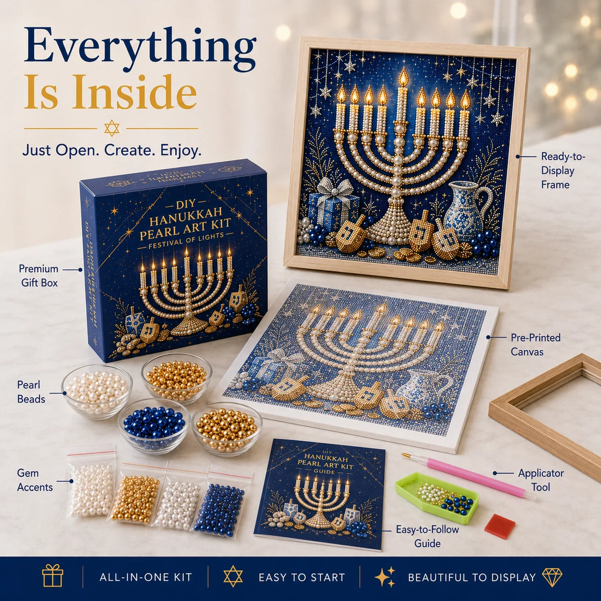 🎁🕎 Hanukkah Pearl Art Kit — Create, Craft & Celebrate!